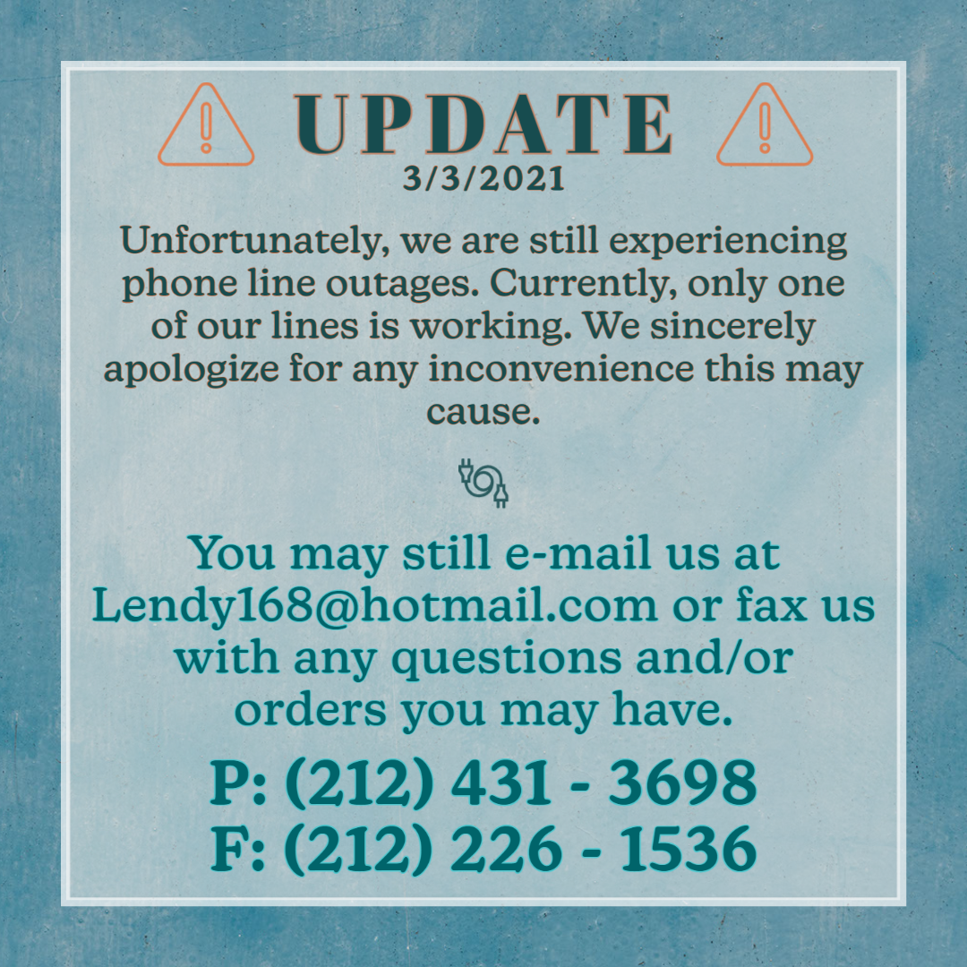 We are still experiencing phone line outages.